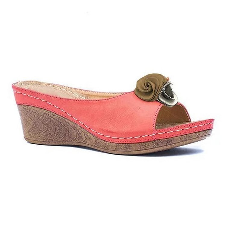 Vibonanza | Orthopedische Leren Sandalen Met Bloemendetails