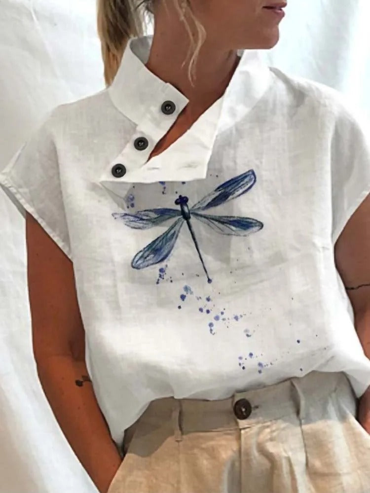 Vibonanza | Korte Mouw Bloemenprint Blouse