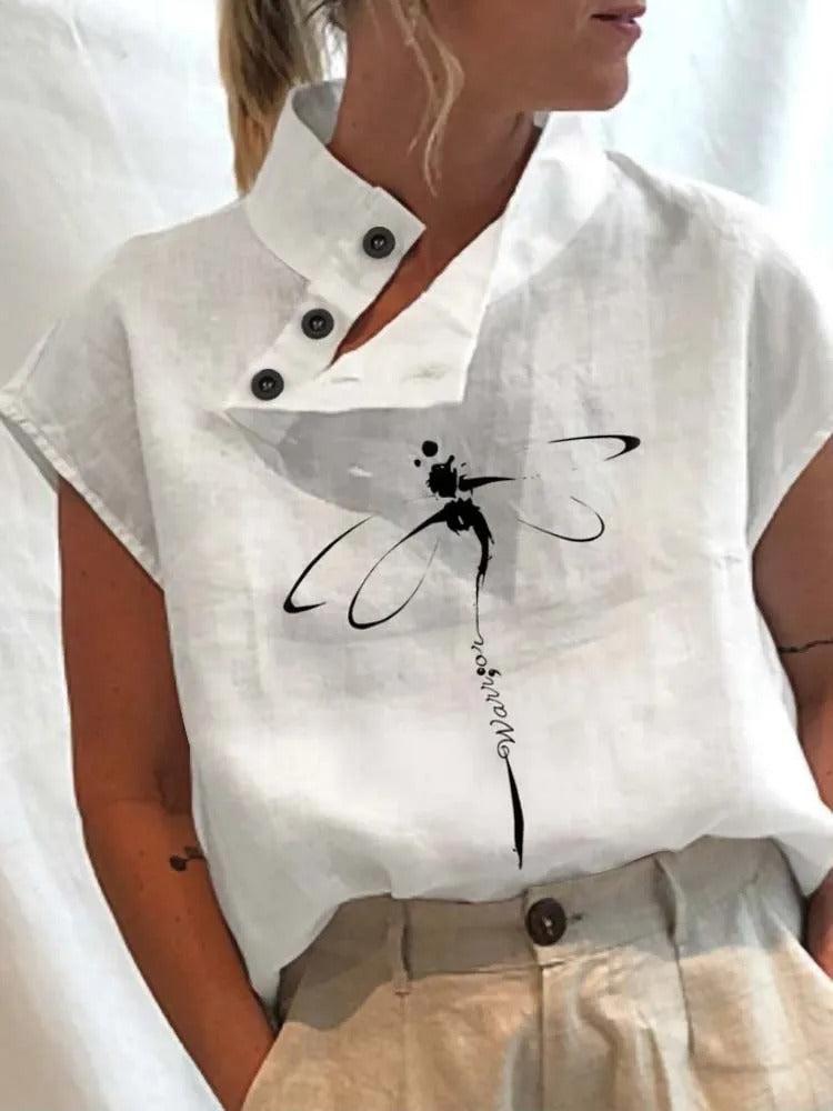 Vibonanza | Korte Mouw Bloemenprint Blouse
