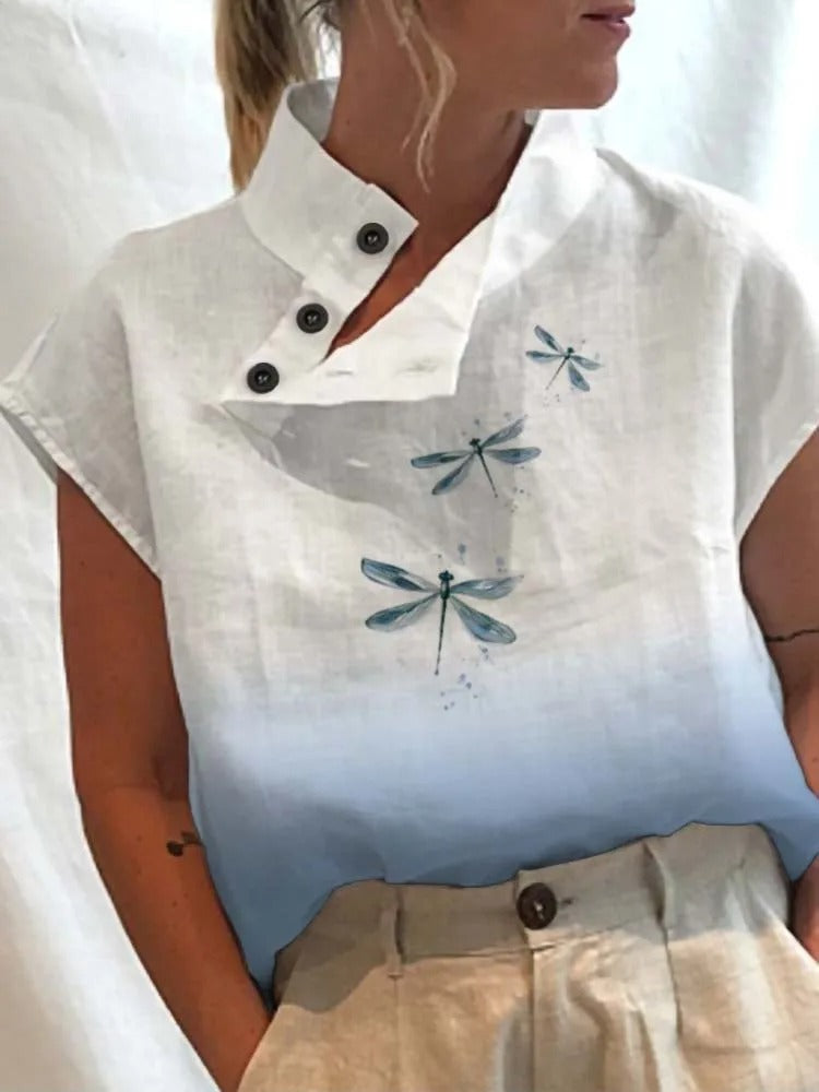 Vibonanza | Korte Mouw Bloemenprint Blouse