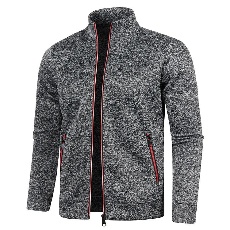 Vibonanza | Grijze Herenjas met Turtleneck en Zakken