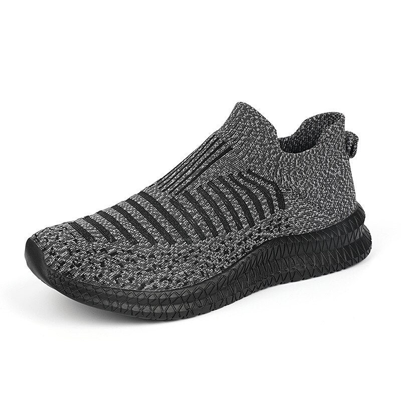 Vibonanza | Herensneakers Slip-On Lichtgewicht Grijs Zwart