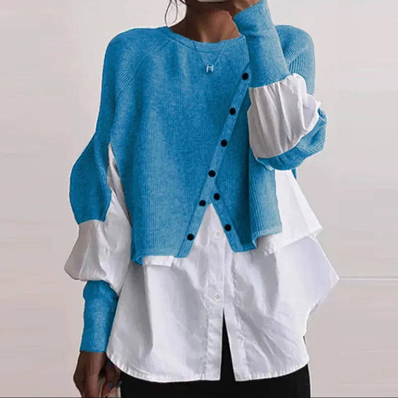 Vibonanza | Elegante Geometrische Dames Cardigan-Blouse
