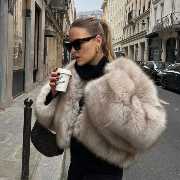 Vibonanza | Dames Zwarte Faux Fur Winterjas