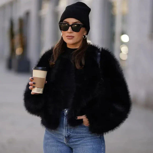 Vibonanza | Dames Zwarte Faux Fur Winterjas