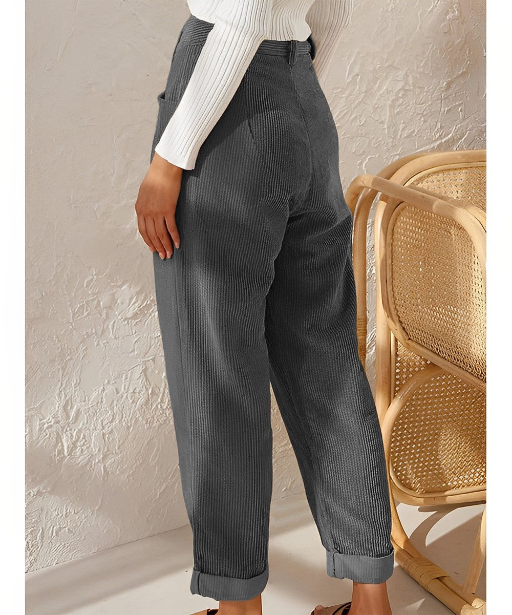 Vibonanza | Vintage Hoge Taille Corduroy Broek